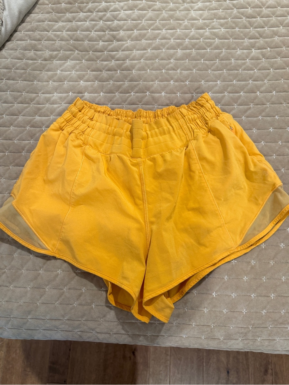 lululemon athletica Bright Yellow High-Waist Athletic Shorts - Picture 1 of 3